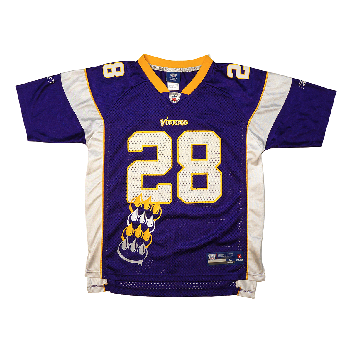 VINTAGE CLAW "ADRIAN PETERSON" MINNESOTA VIKINGS FOOTBALL JERSEY