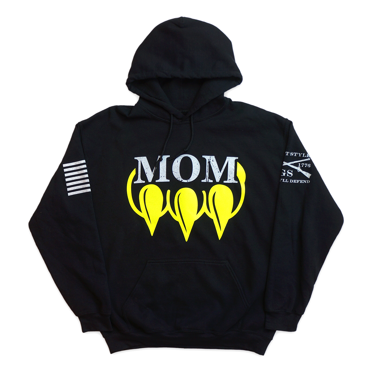 CLAW MOM LOGO HOODIE (FLUORESCENT YELLOW ON BLACK)
