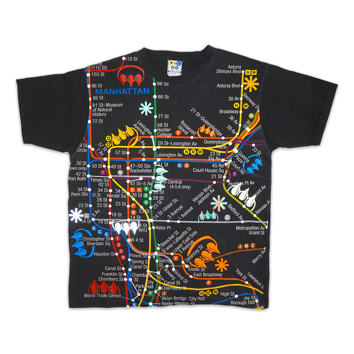NYC SUBWAY AOP SS CLAW TEE BLACK