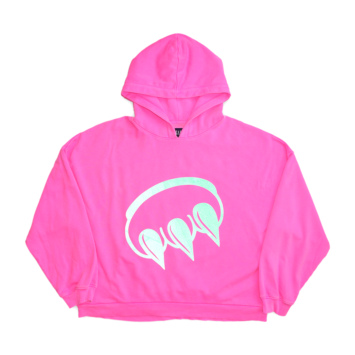 REFLECTIVE CLAW GAP HOODIE (GREEN 3M ON PINK)