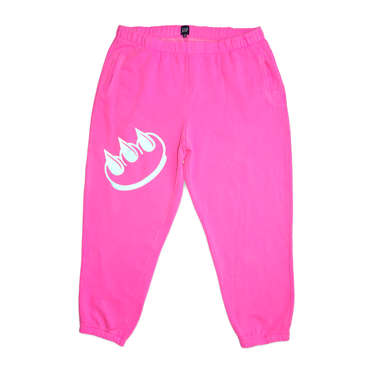 REFLECTIVE CLAW GAP JOGGERS (GREEN 3M ON PINK)