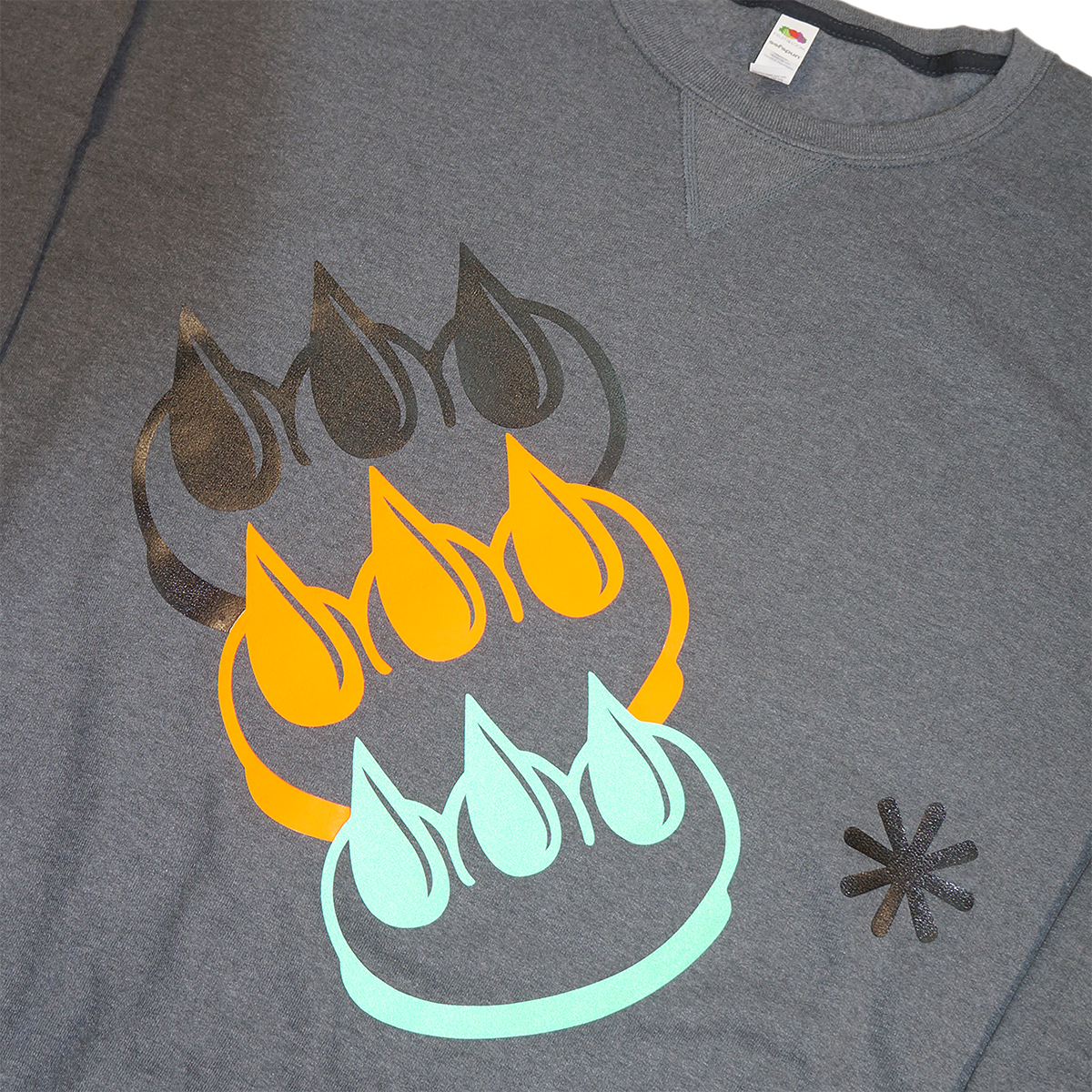 OVERLAPPING CLAW CREWNECK (BLACK, ORANGE & GREEN)