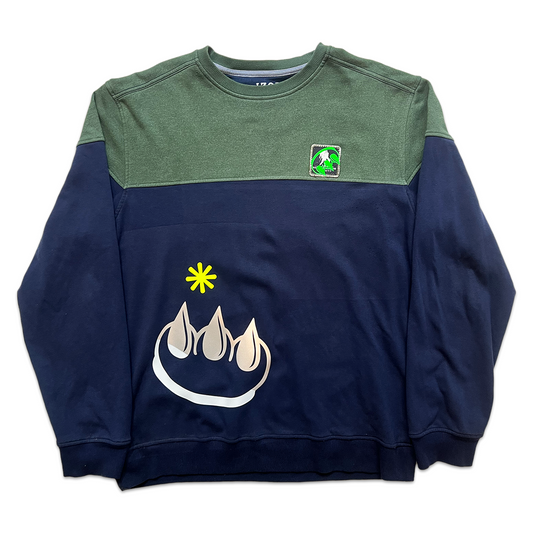 VINTAGE NAVY & ARMY GREEN SPLIT CLAW CREWNECK