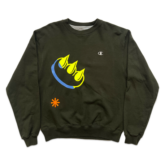 GREEN CHAMPION SPLIT CLAW CREWNECK