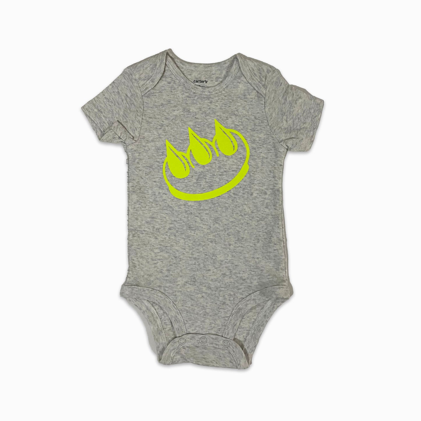 FLUORESCENT YELLOW CLAW MONEY BABY ONESIE