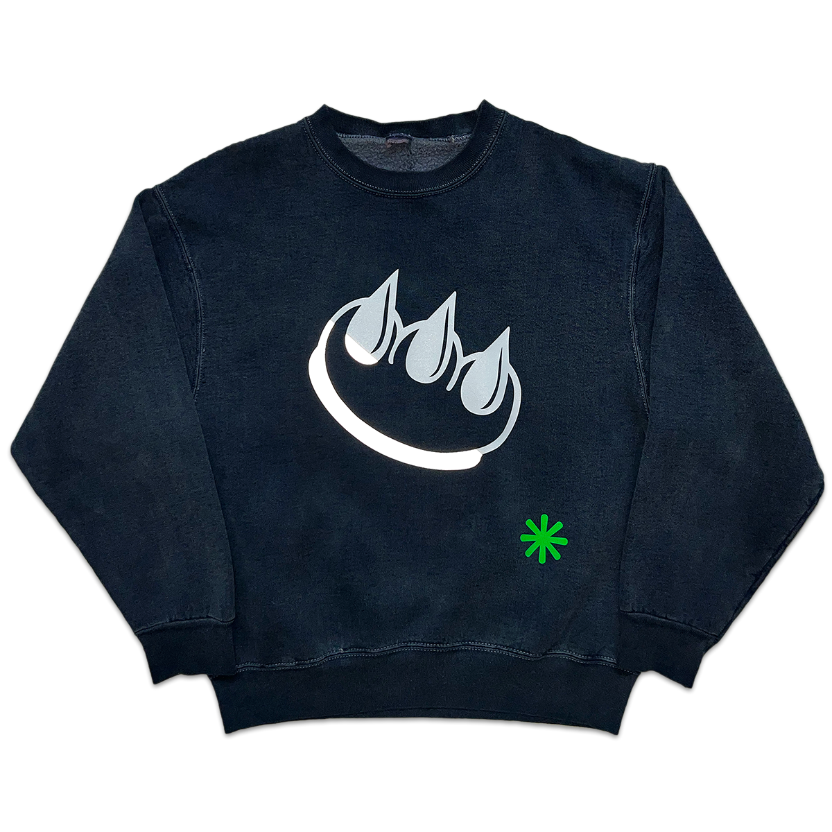 VINTAGE OVER DYED BLUE SPLIT CLAW CREWNECK
